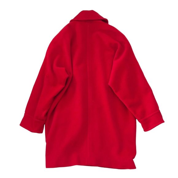 GY Pure New Wool Red Coat Jacket Double Breasted Italy Vintage Womens Size 6 EUC - Picture 9 of 13
